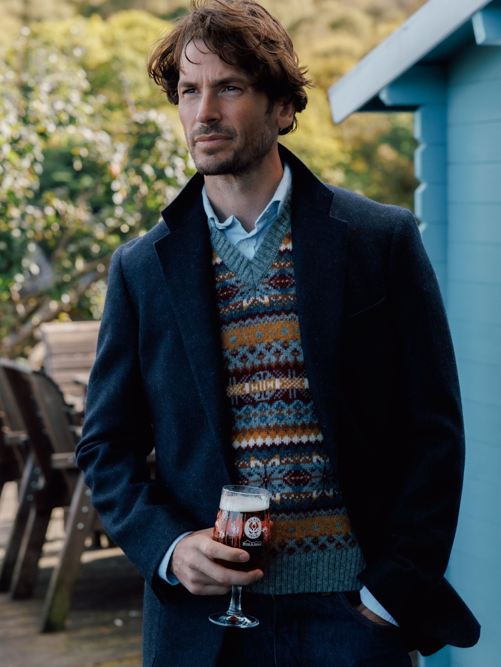 Navy Twill House Jacket - Image 4