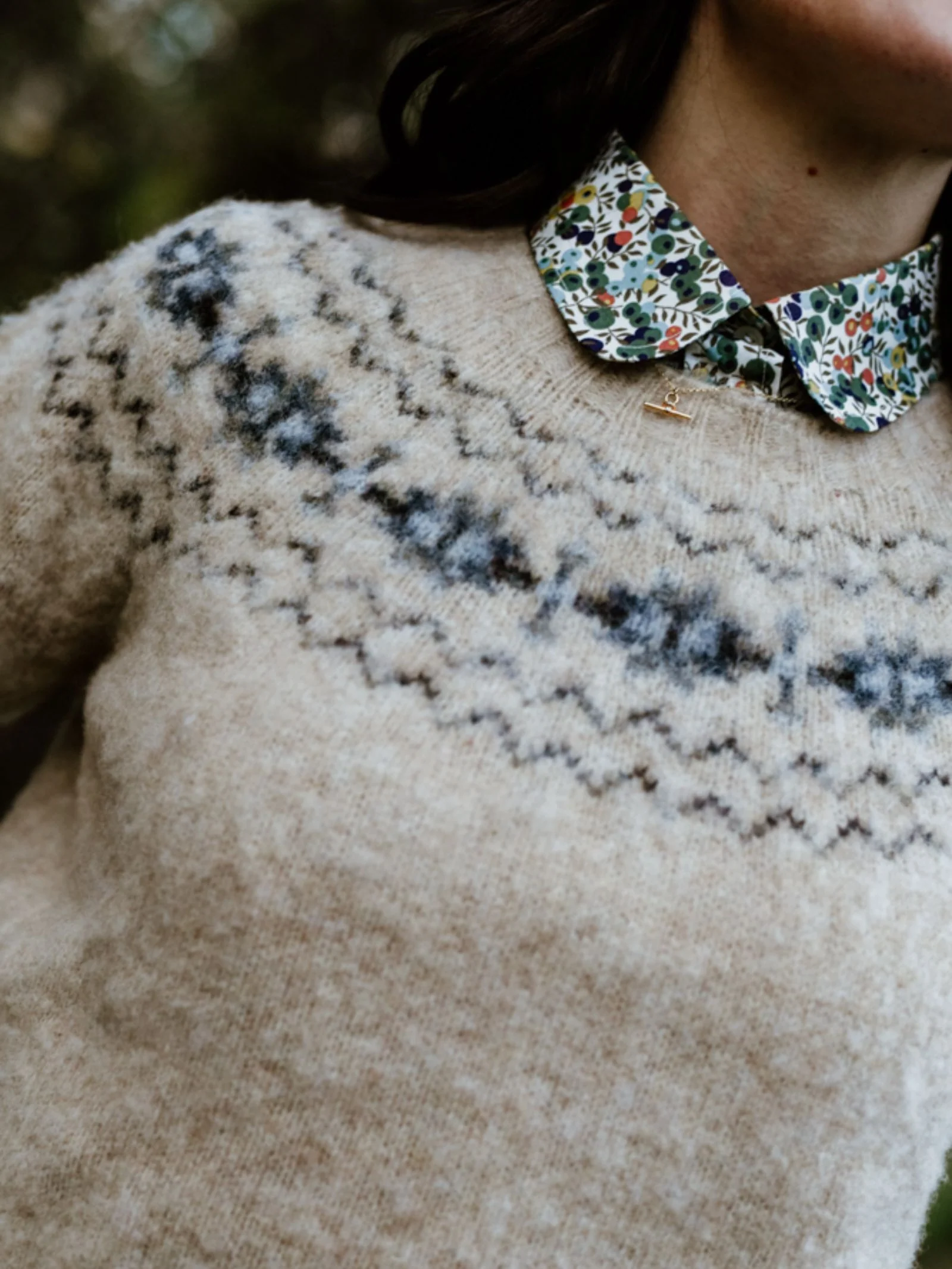 Shaggy Cropped Fairisle Crew - Image 4