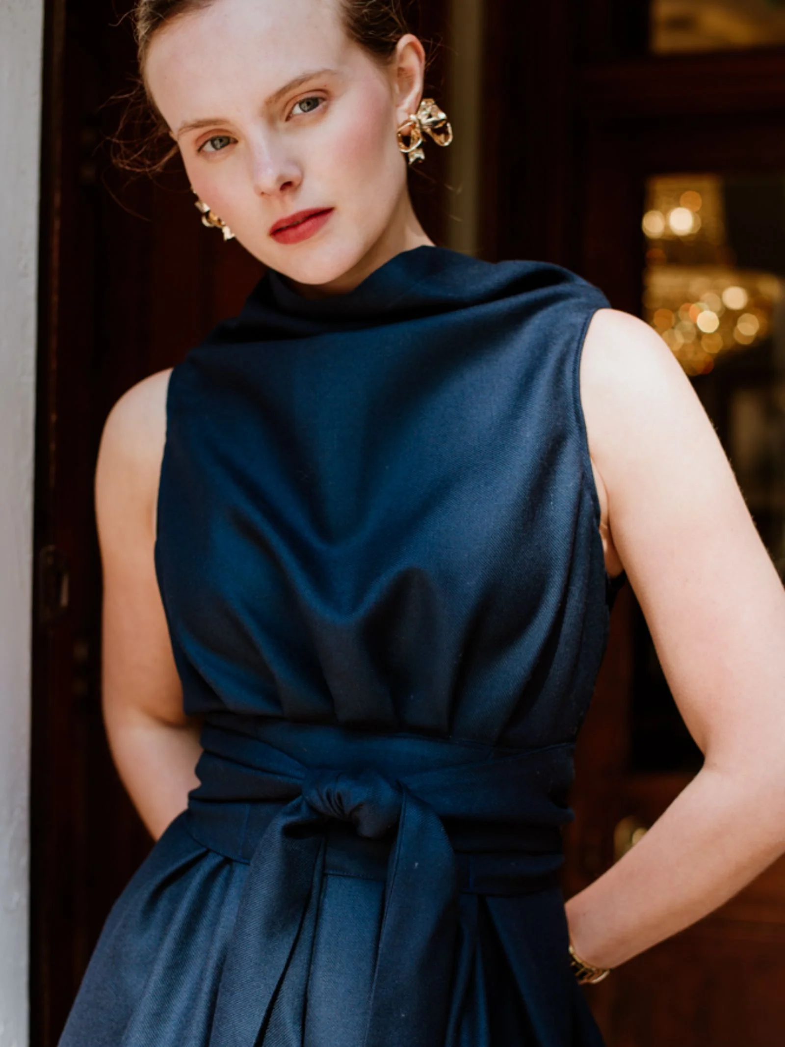 Reversible Wool Wrap Dress - Image 9